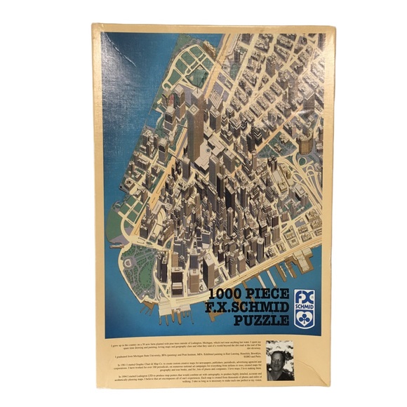 Vtg. 1994 FX Schmid 1000 pc Puzzle Downtown Manhattan Axonometric View of Man… - Picture 3 of 8